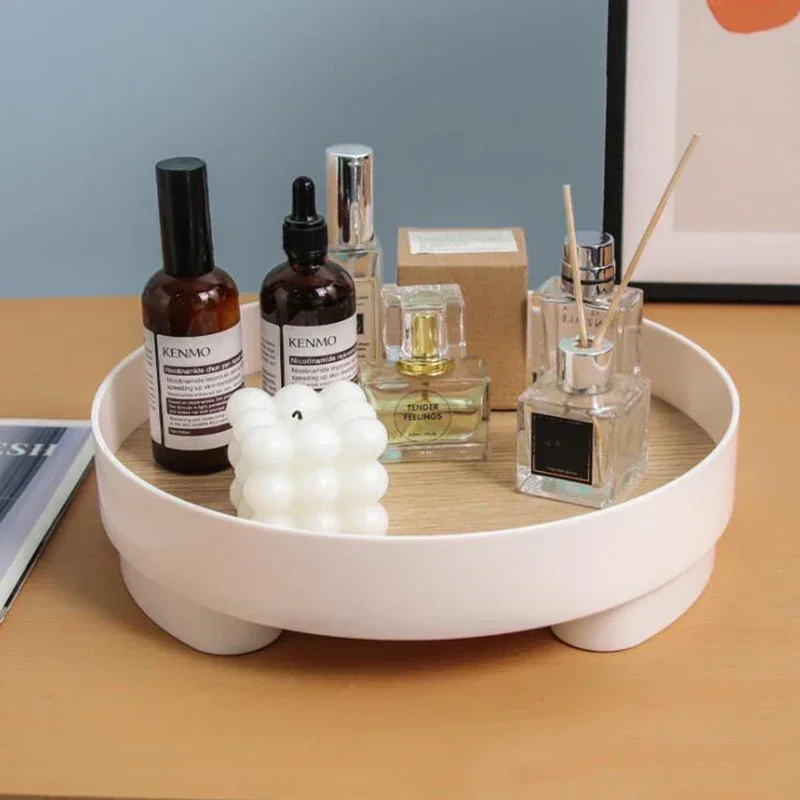 Modern Decorative Trays Home Decor Round Storage Tray Organizer Storage Box Table Vase Aromatherapy Stand Candlestick Stand