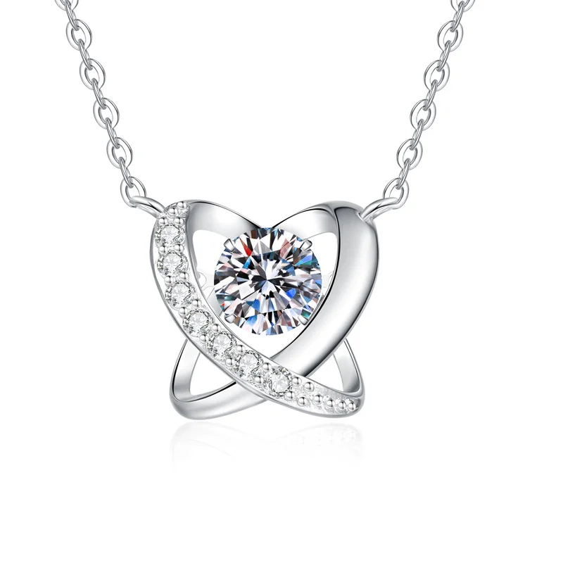

ZFSILVER модное классическое серебро 925 пробы муассанит сердце бабочка ожерелье очаровательные женские аксессуары вечерние ювелирные изделия подарки XL437