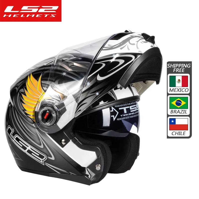 

LS2 FF370 Flip Up Motorcycle Helmet Dual Lens Modular Helmets With Sun Visor Casco Moto Capacete CE Certification