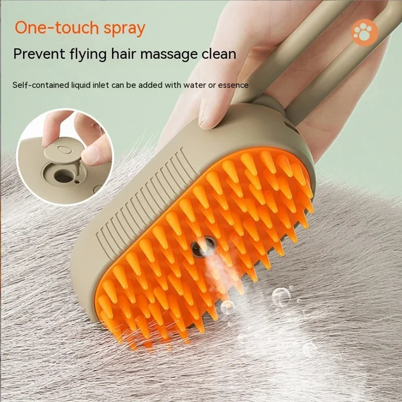 

2024New Pet Spray Comb for Cats and Dogs Pet Electric Spray Hair Removal Comb One Key Spray Anti-Flying Massage Brush, Clean Mas