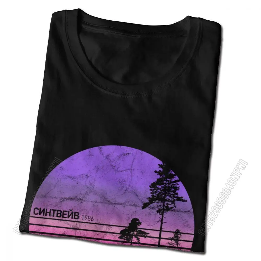 Russian Synthwave Cccp Auto T Shirts Men Cotton Vintage 80s Aesthetic Car Tee Streetwear T-Shirt Short Sleeved Tshirt