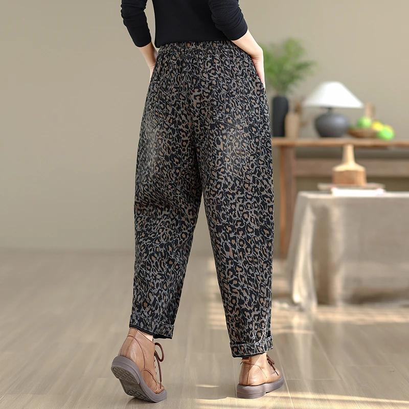 Pantaloni casual a gamba larga a vita alta Pantaloni da lavoro in cotone Vita elastica Velluto a coste Dimagrante Autunno Nuovi jeans da donna Sle