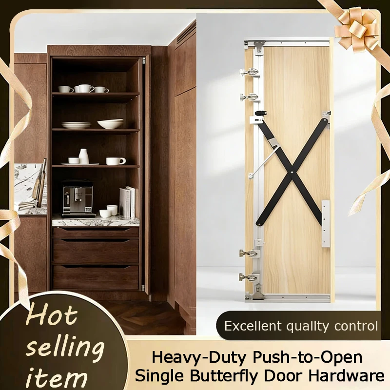 Inserted Retractable Side Mount Hidden Swing Door Track With Push To Open Damping Buffer For Closet Soft Closing Hydraulic