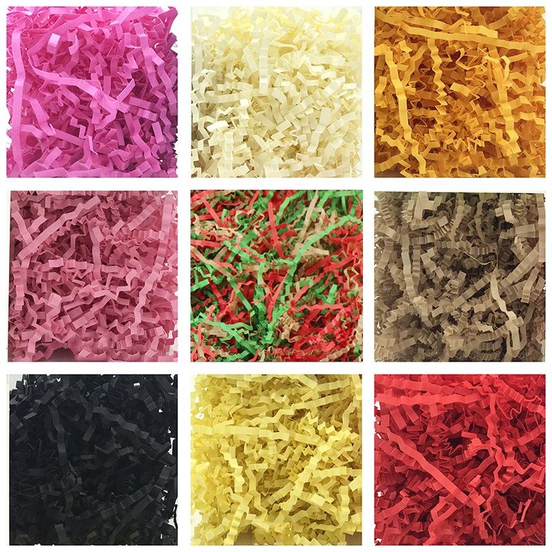 200g Colorful Shredded Crinkle Lafite Grass Paper Raffia Filler Wavy DIY Wedding Party Gift Box Packaging Filler Christmas Decor