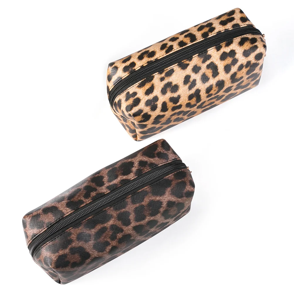 Cosmetics Storage Bag Leopard Cosmetics Bag Multifunction Storage Bag Portable Handbag Light Color toiletry bag