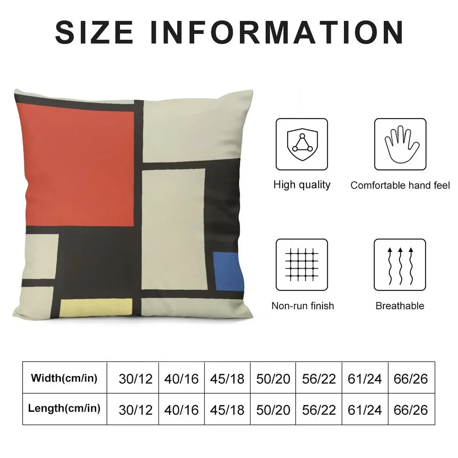 Composition (1921) print in high resolution by Piet Mondrian Throw Pillow Pillowcases Christmas Pillowcase pillow