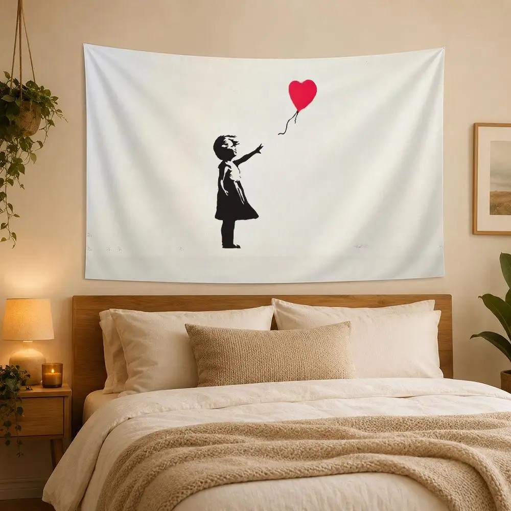B-banksy Art Tapestry House Bedroom Living Bar Garden Microfiber Decoration Background