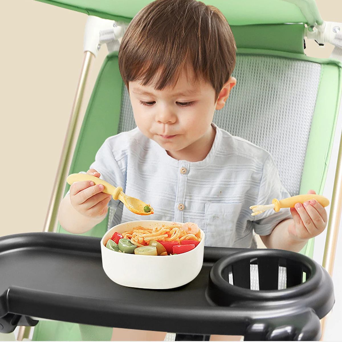 Baby Stroller Dinner Table Tray Pram Carriage Accessories Plate Handrest Dish Supplies For Toddler Infant Milk Bottle Cup Holder