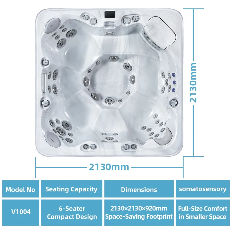 Virlux 6 People Balbao Pump Acrylic Hot Tub Whirlpool SPA Bathtub Jacuzzis V1004