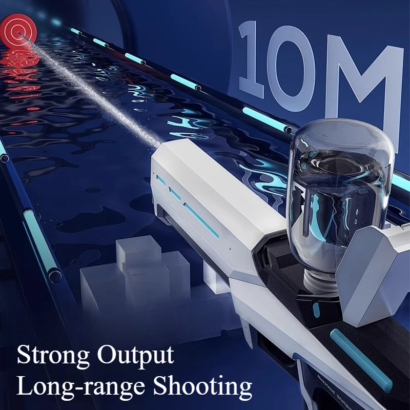 Pistola de água elétrica de sucção automática para tiro de longo alcance praia piscina jogar pistolas de brinquedo de carregamento USB para crianças adultas