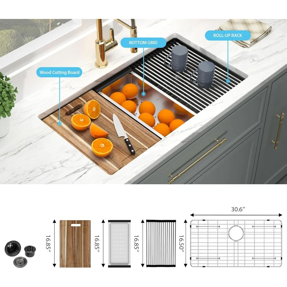 Black Undermount Kitchen Sink - Undermount Kitchen Sink Workstation Black Stainless Steel Sink Handmade Single Bowl Kitchen
