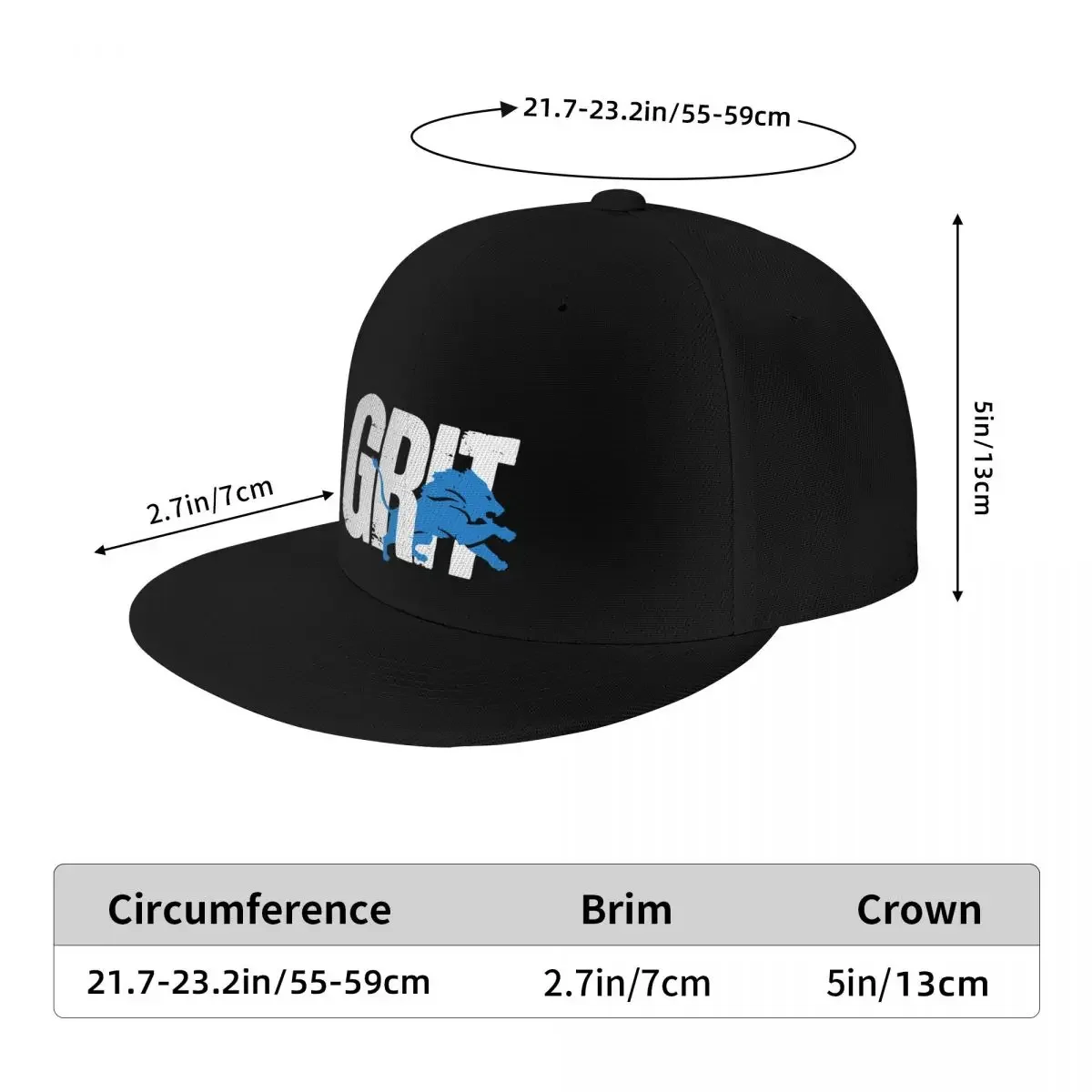 Retro Detroit Lions Grit Logo Unisex Adjustable Baseball Cap outdoor casual sun Hat Snapback caps