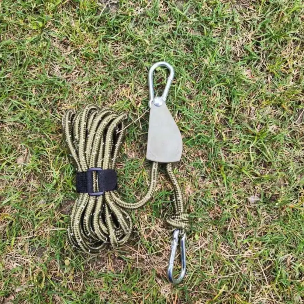 4mm*2m Camping Tent Tie Down Rope Multicolors Reflective Tightener Fastening Pulley Ratchet Hangers Awning Wind Rope Hook
