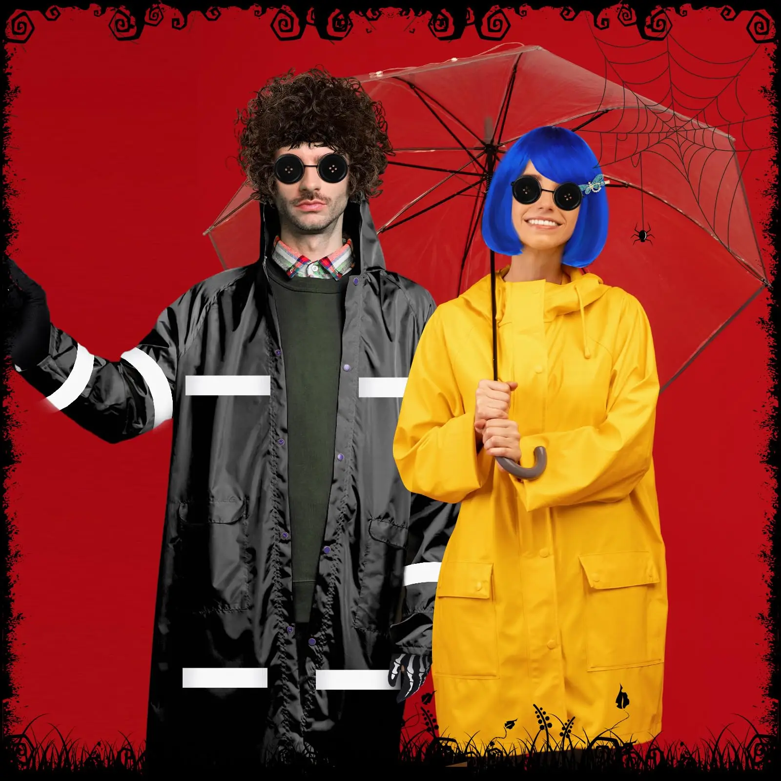 1 قطعة/2 قطعة كورالينز زر عيون نظارات هالوين تأثيري نظارات الدعائم الجدة مضحك نظارات لأخرى الأم زي اكسسوارات #5