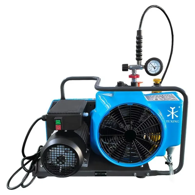 Manual Stop 100L/min High Pressure 3 Cylinder 4500psi 30mpa 300bar Snorkeling Scuba Diving Tank Filling Air Compressor