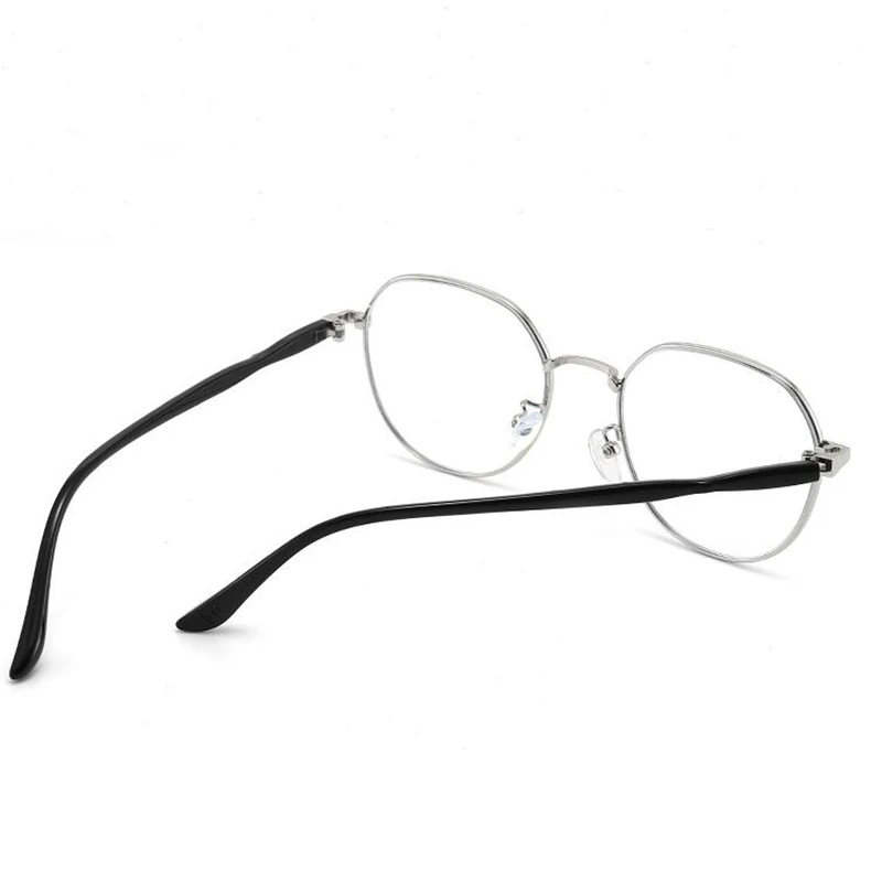 0 -0.5 -1.0 To -4.0 Metal Women Polygon Myopia Glasses With Prescription Silver Frame Student Nearsighted Glasses For Female