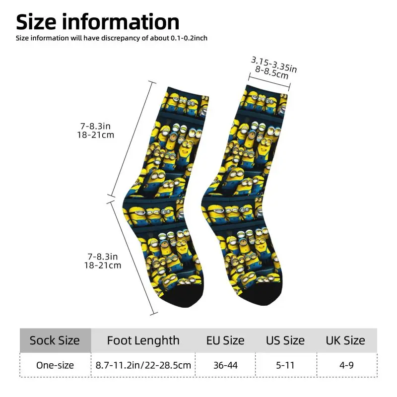 Custom Laughing M- Minions Cartoon Dress Socks Men Women Warm Fashion Crew Socks