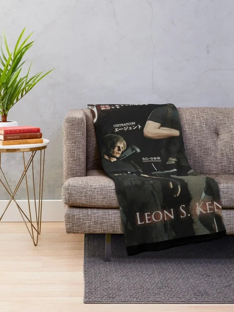 Resident Evil , Leon Kennedy Character Throw Blanket Bed Fashionable Multi-Purpose Blankets