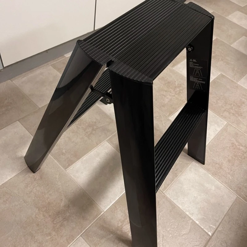 Aluminum Alloy Folding Step Stool, Portable Non-Slip Multifunctional Ladder Chair for Kitchen & Household Use