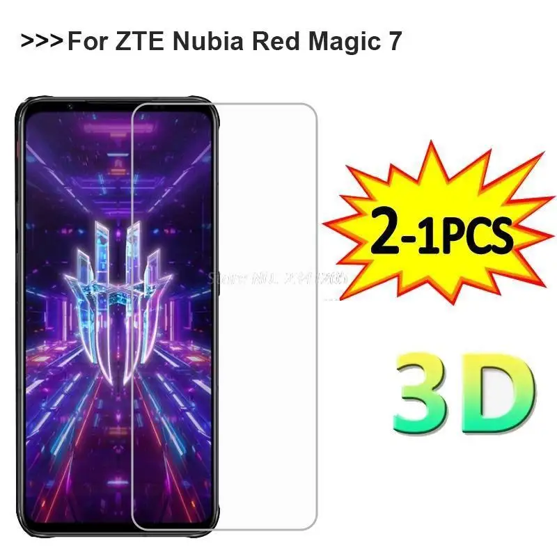 2-1PCS Tempered Glass For ZTE Nubia Red Magic 7 Pro NX709J Screen Proector Film for Vidrio ZTE Nubia Red Magic 7 NX679J Pelicula