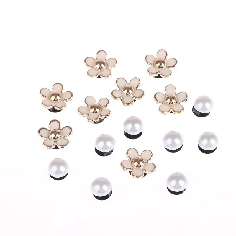 16-teiliges Set modischer Schuh-Charms, Zubehör für Lochschuhe, sommerliche, niedliche Perlen-Gänseblümchen, 3D-Schuhdekorationen – Detail 9