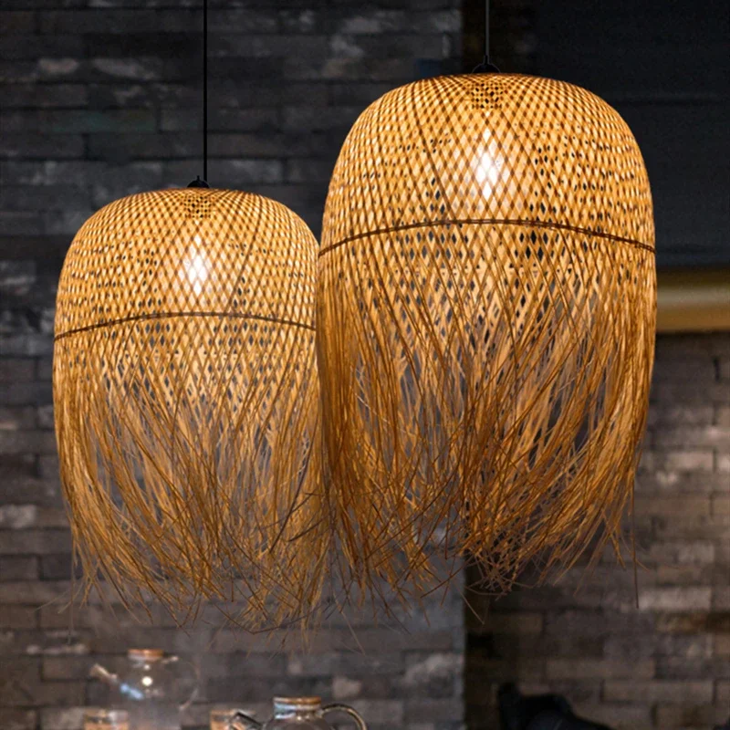 

Southeast Asia Pendant Lights Handmade Bamboo Hanging Lamp For Living Room Dining Room Loft Home Decor E27 Hotel Art Hanglamp