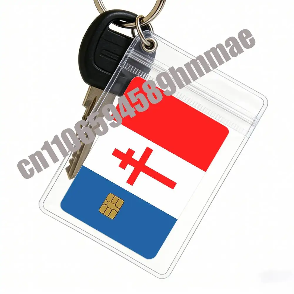 For French Lorraine Cross Flag Paper Sticker Case Credit Bank Subway ID Decorative Self-adhesive Card Cover Skin