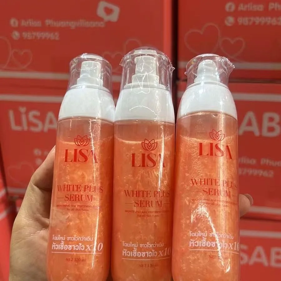 

Сыворотка LISA White Plus в Таиланде, 120 мл, удаляет темные пятна, осветляет пятна, ярко-белая, гладкая, уход за кожей всего тела