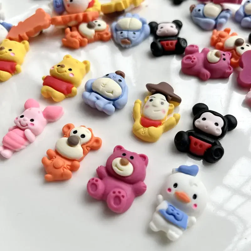 10 pieces of resin Kawai ladybird bear duck dog pig monkey resin flat back hunchback art decoration charm manual DIY accessories