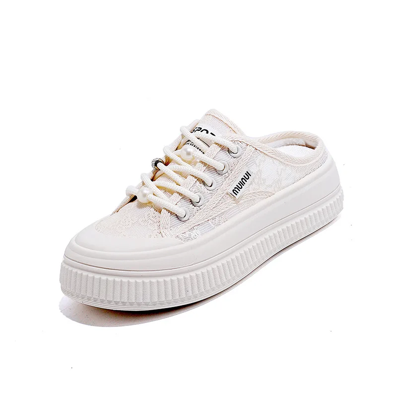 

Breathable A White Shoes for Women's 2025 New Summer Women's Shoes with Thick Bottom Lace Thin Section Casual Board Woman Shoes