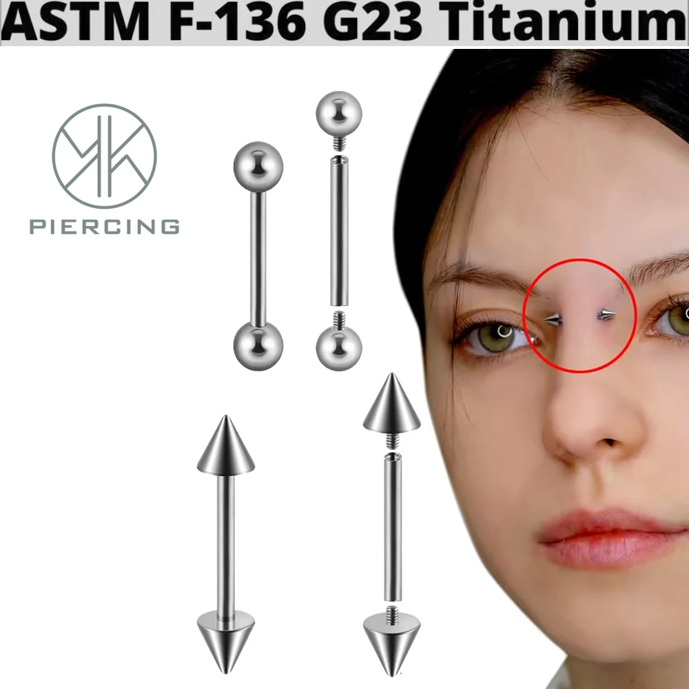 1PC Titanium Spike/Ball Piercing Internal Threaded Nipple Tongue Ring Ear Tragus Face Cartilage Barbell Piercing Body Jewelry