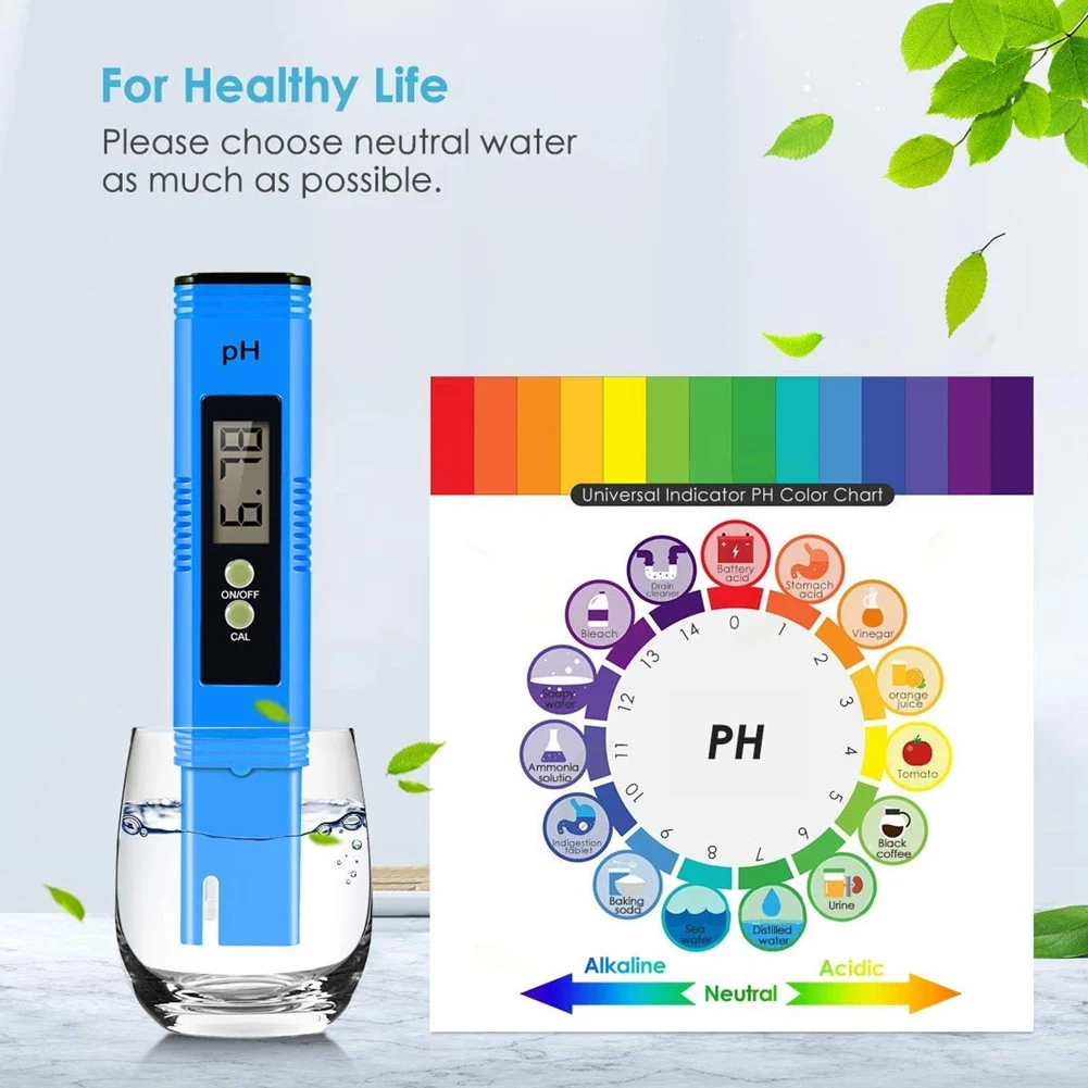 

ABHG-Digital PH Tester PH Meter Portable Ph Tester For Water, 0-14 PH Testing Range PH Pen, Water Testing Kits For Drinking Wate
