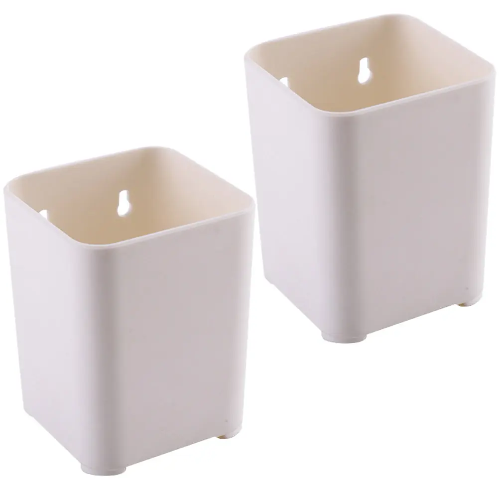2Pcs Lightweight Portable ABS Pen Holder for Desk Desktop Pencil Organizer Makeup Brush Lipstick Ruler Storage Box Office Home