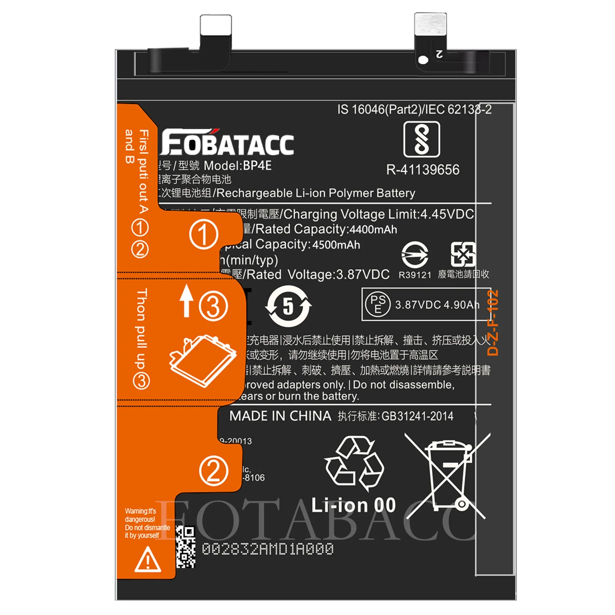 EOTABACC 100% New Original Battery BP4E For XIAOMI 13 Lite Battery +Tools