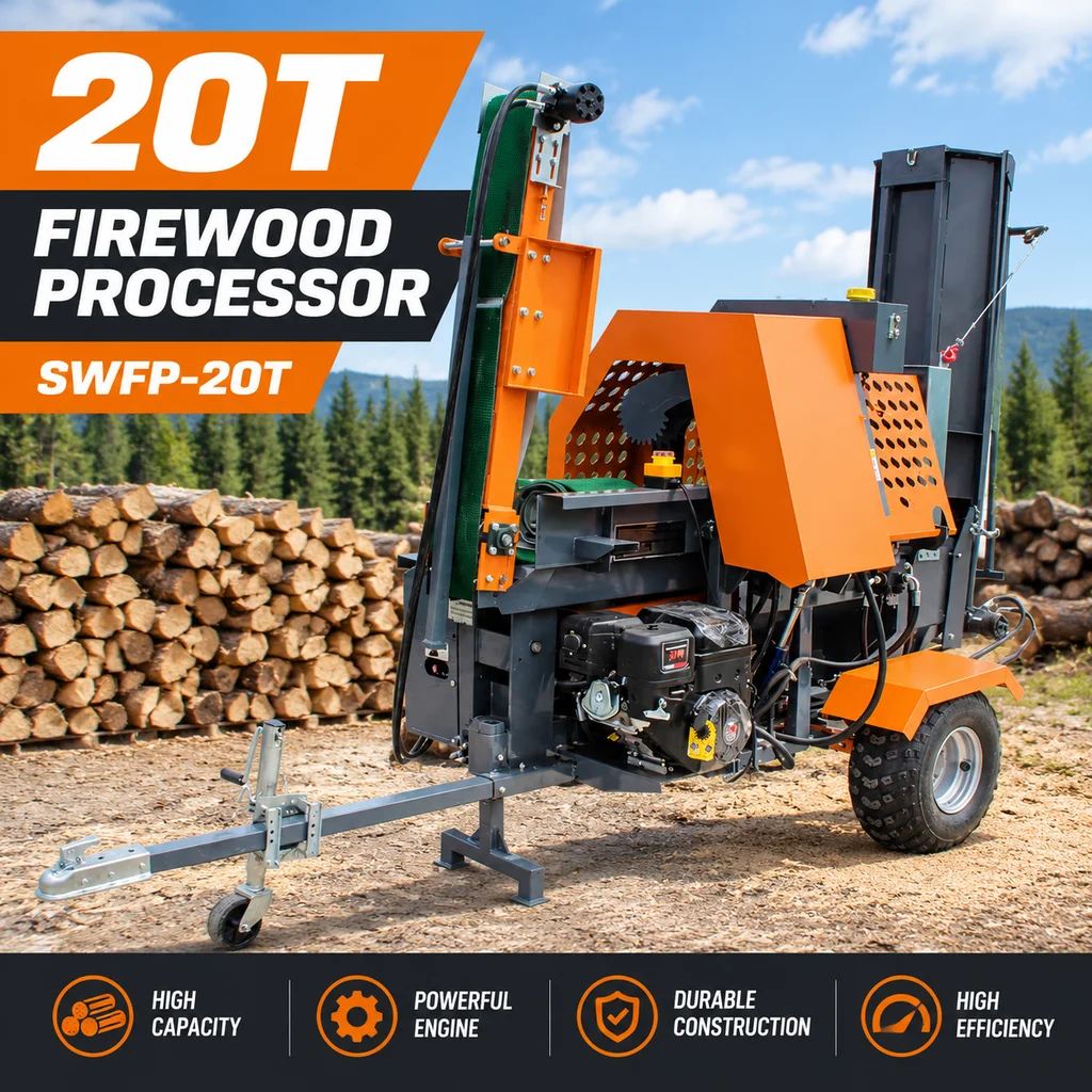 SWFP 50T Firewood Processor Diesel Electric Power Options for Distributor and Retail Equipment
