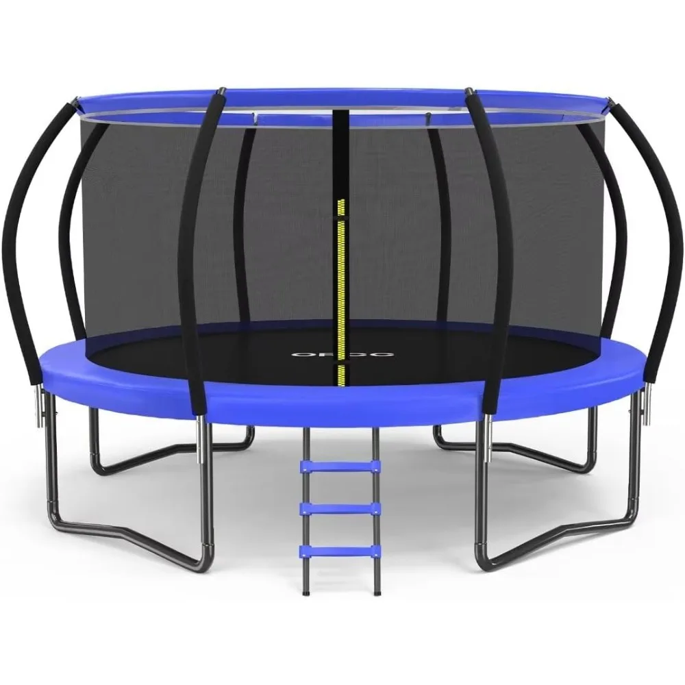 Weight Capacity 16ft Trampoline for Kids and Adults Outdoor Trampolines with Safety Enclosure Net Wind Stakes Non-Slip Ladder