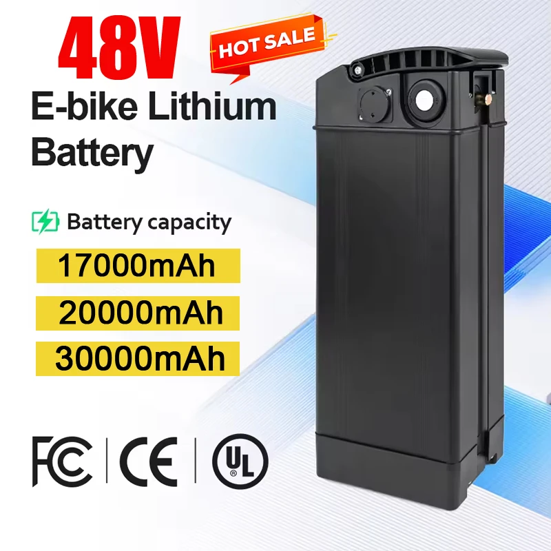 

Hot Sales New Silver Fish Battery 48V 20Ah 30AH 17AH Large Capacity 18650 Lithium Battery Pack 500w-2000W for Electric Bicycle