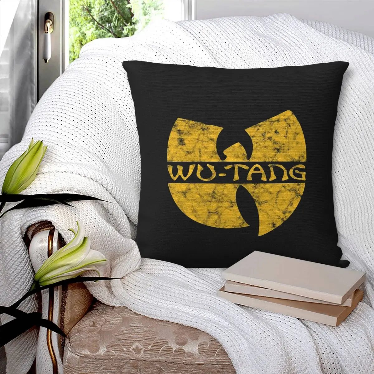 Wu Tang Clan Logo Square Pillowcase Cushion Cover Pillow Case Throw Pillow Cover for Home Bedroom Car