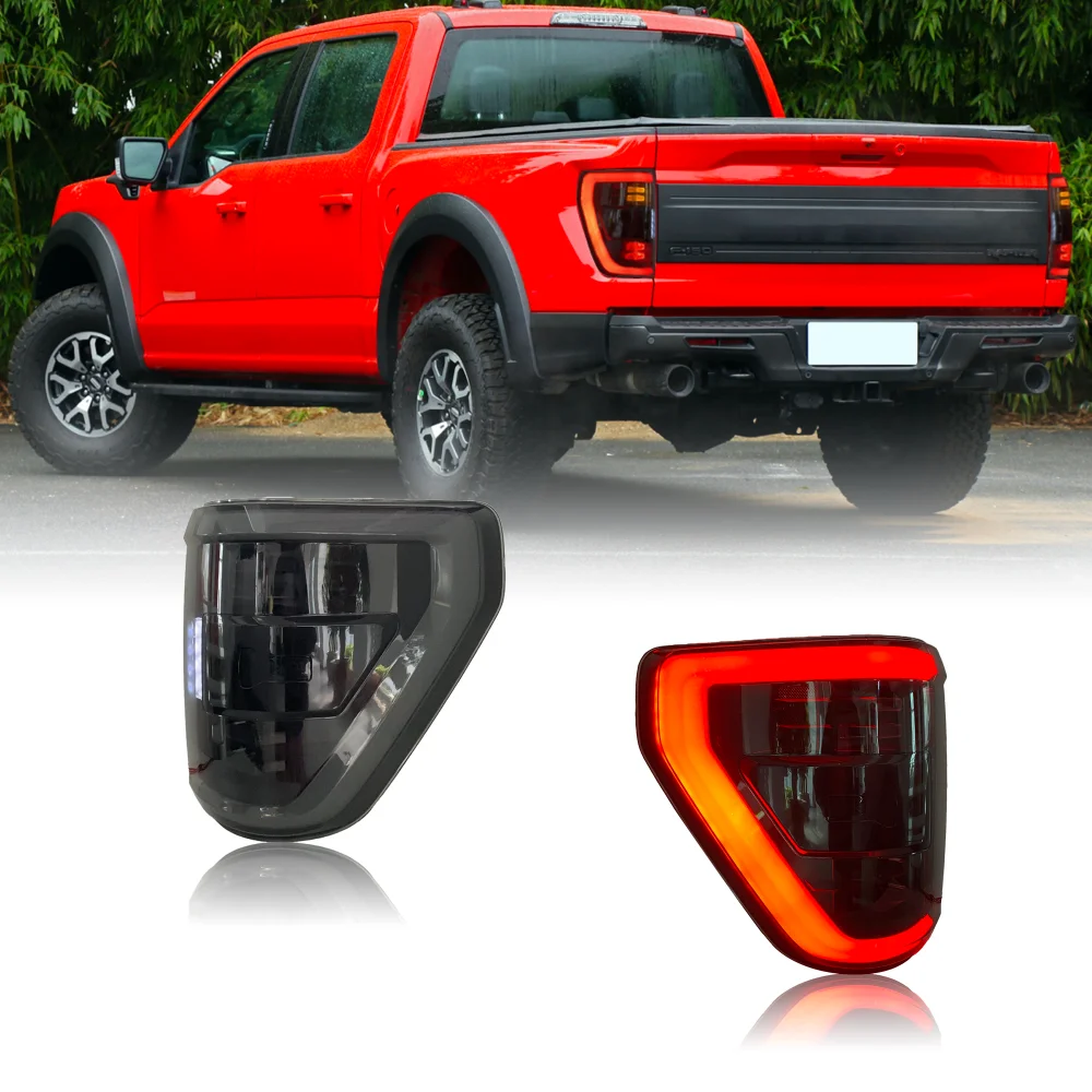 Новый стильный дизайн, полностью светодиодный задний фонарь для Ford F150 2021, желтый поворотный фонарь, задний фонарь