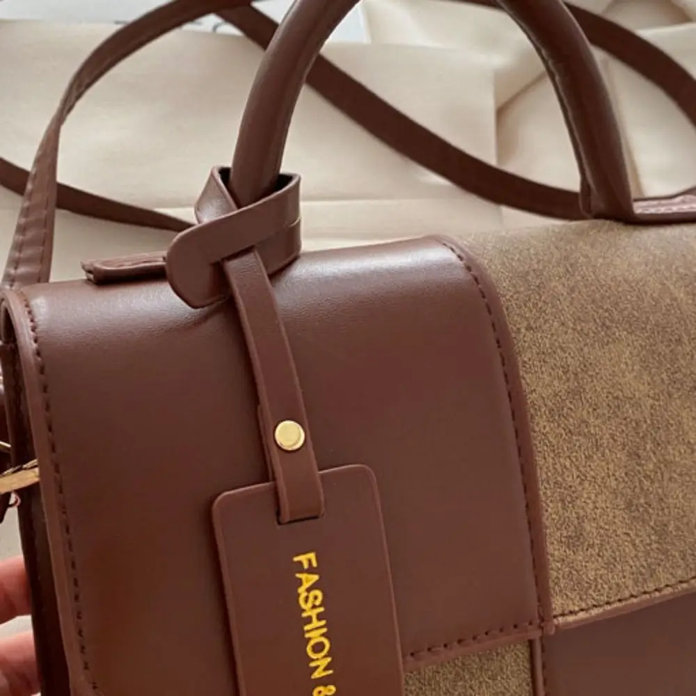 

Versatile Color Blocking Women Shoulder Bag PU Korean Style Mini Travel Bag Large Capacity Handbag Small Square Bag Student