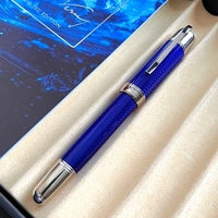 Limited Edition Writers Jules Verne Ocean Blue Rollerball Pen MB Black Metal Ballpoint Pen Office School Writing Fountain Pens