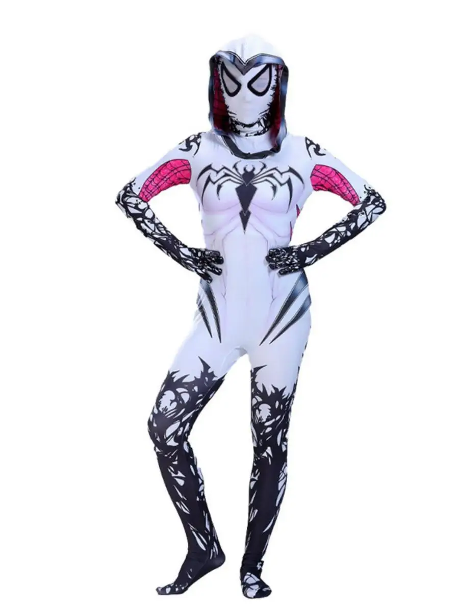 loween Nuovo arrivo Gwen Vm Vestito tutto in uno per bambini Vestiti per cuffie Vestiti per eroe stretti per ragno per adulti