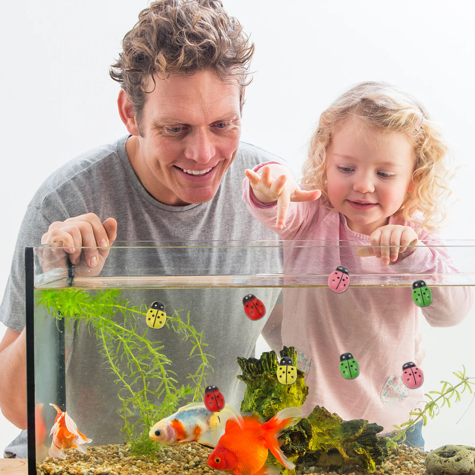 

100 шт. мини деревянные божьи коровки самоклеящиеся наклейки водостойкий садовый декор креативные микро пейзажные украшения для DIY