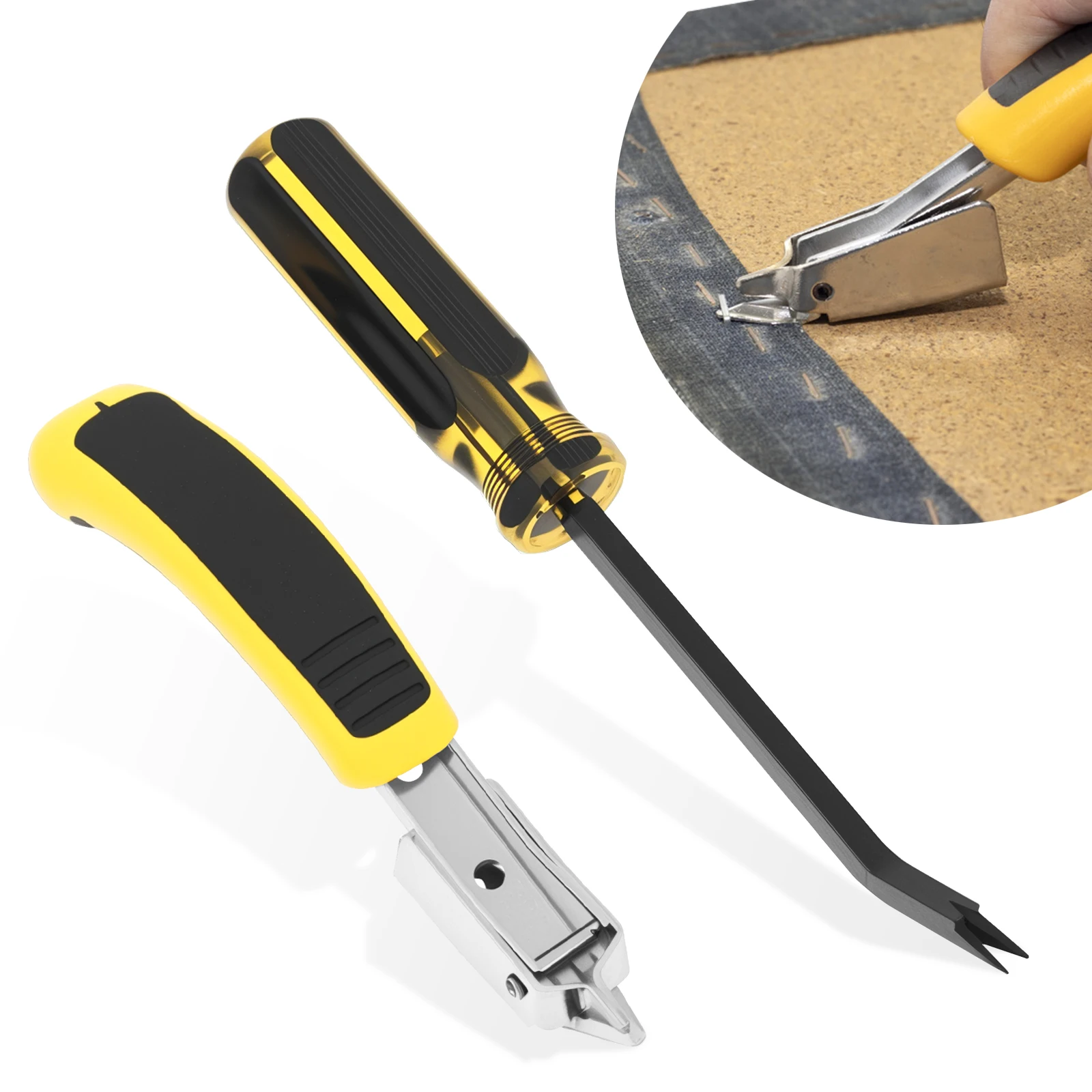 2 Pcs Staple Remover Heavy Staples Nail Puller Practical Upholstery Staple Remover Tools for Carpet Furnishing Floor and Carton