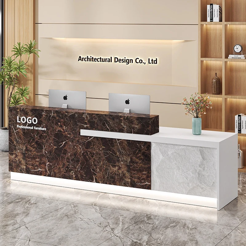 Esthétique luxe réception comptoir décorations caissier Salon de coiffure réception comptoir moderne bureau Commercial meubles