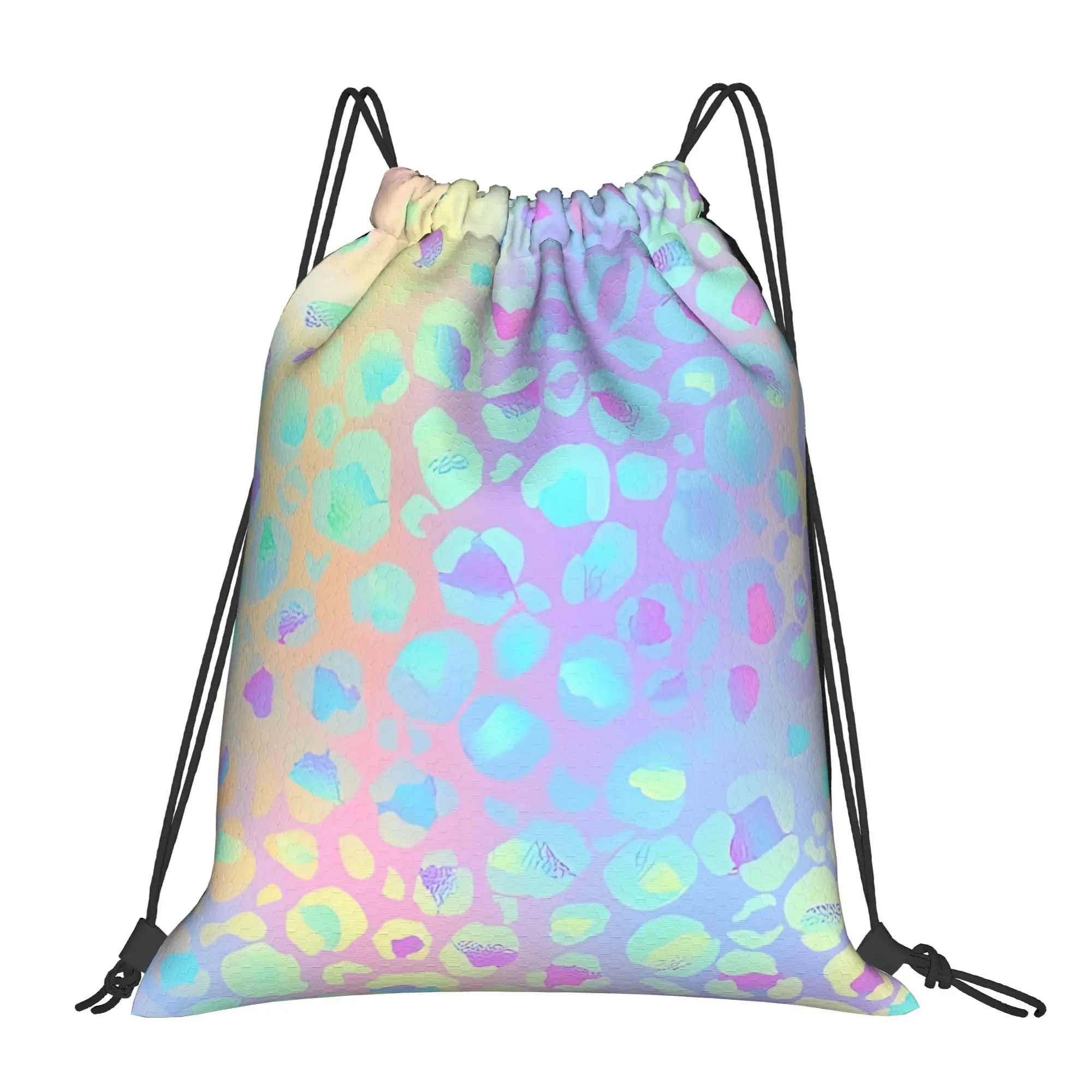 Funky Leopard Print Leopard Print Drawstring Bags Shopping Unisex Storage Organize Bundle Pocket Rope Bag