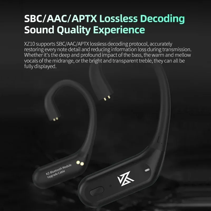 KZ XZ10 Bluetooth 5.3 Наушники Ушной крючок с кабелем AptX/sbc/aac с чехлом для зарядки для ZS10PRO ZSNPRO Castor ZAR ZAS ZEXPRO