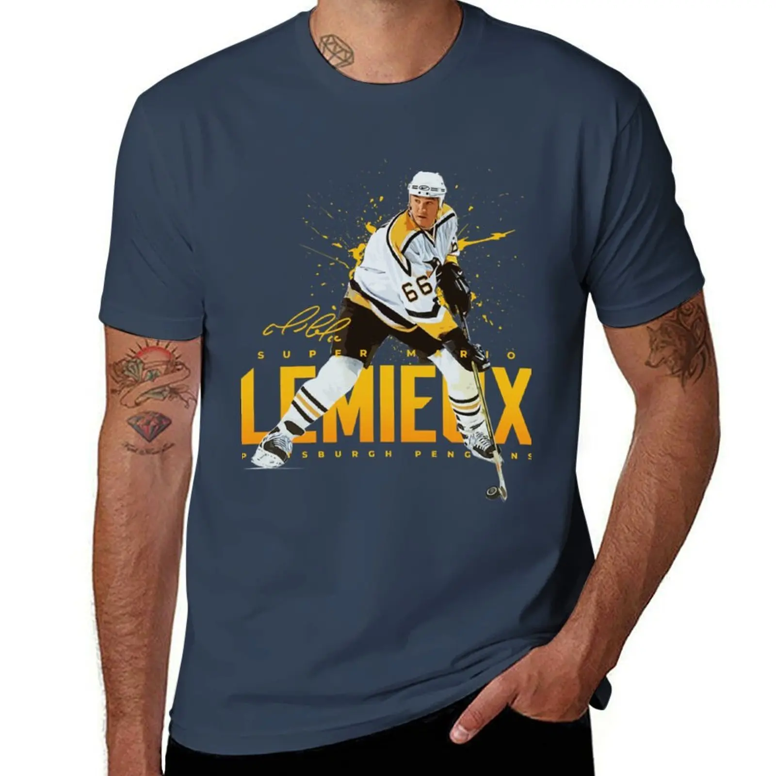Mario Lemieux T-Shirt Fashion Simple Casual Tee Shirt