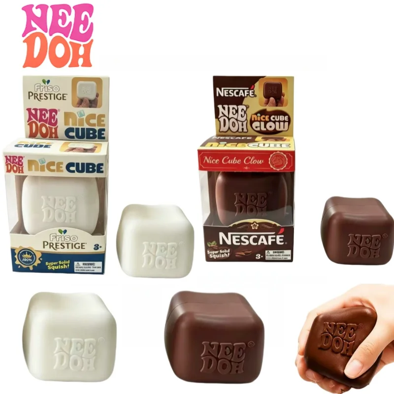 Needoh Luminous Milk Coffee Decompression Box Pinching Maltose Sensory Anxiety Relief ADHD Fidget Toy Gifts for Girls