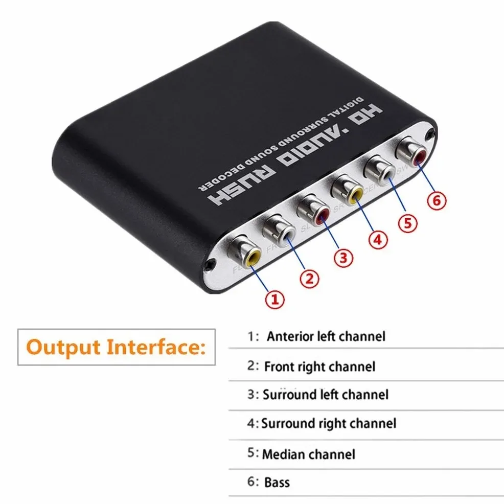 LccKaa 5.1 CH محلل شفرة سمعي SPDIF محوري إلى RCA DTS AC3 مضخم رقمي بصري تناظري تحويل مكبر للصوت HD الصوت للتلفزيون